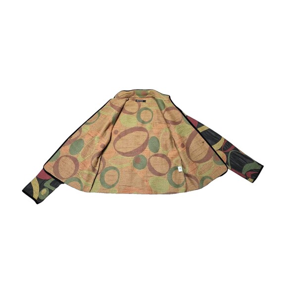 KHANGURA Tapestry Jacket Multicolor Print One Button Sz Small Fallcore Autumn - Picture 6 of 9